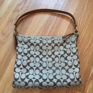 Coach brown c handbag purse